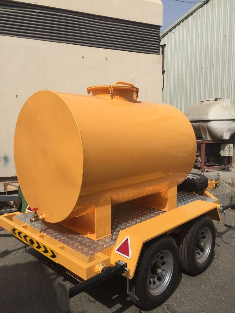 Fabricated water tanker on a trailer
