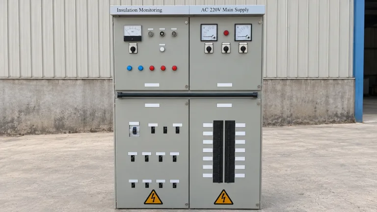 Marine main switchboard with insulation monitoring and feeder panels, built in the AME workshop