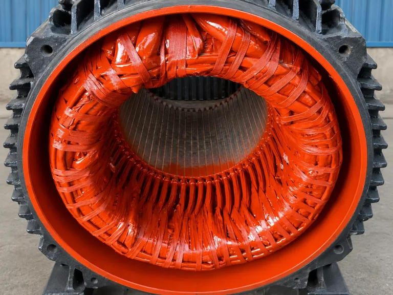 Stator with new red-varnished windings