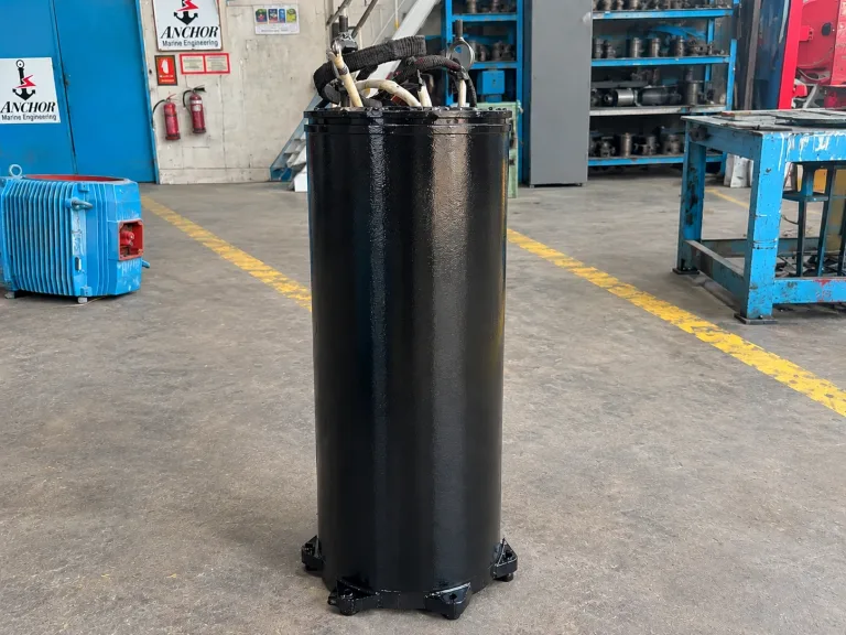 Submersible pump motor in the workshop after overhaul